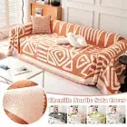 Boho Style Chenille Sofa Towel With Tassel Double-side Large Blanket Beach Towel