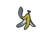 Embroidery patch sew badge iron on glue transfer banana ref1