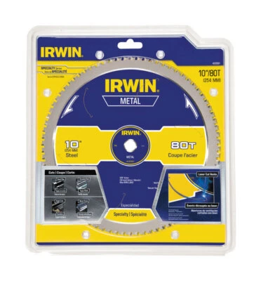 Irwin 4935561 80 TPI Carbide Circular Saw Blade 10 in. for Non-Ferrous Metal