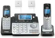 [VTech] DS6151-2 2 Handset 2-Line Cordless Phone System for Home or Small Business with Digital Answering System & Mailbox on Each line, Silver