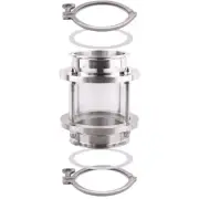 Stainless Tri Clover 4" inch Inline Sight Glass w/ Clamps Seals Kit Home Brew