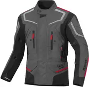 Berik Rallye waterproof Motorcycle Textile Jacket, black-grey-red, Size 56 for Men Black Grey Red