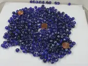 2 Pounds 8mm Round India Handmade Blue Evil Eye Glass Beads Bulk Lot (RXT-32) ⭐