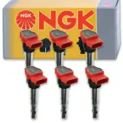 6 pc NGK Ignition Coils for 2011-2018 Audi Q7 3.0L V6 Spark Plug Wire Boot ts (for: Audi)