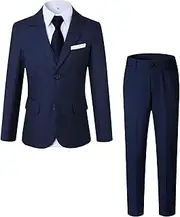 [kretenier] Boys Suit Slim Fit 5 Pieces Formal Wedding Suits for Boys Ring Bearer Outfit
