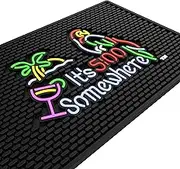 Ultra High Quality Bar Mat - It's 5:00 Somewhere 12 x 18 Inch Rubber Bar Mat; Entertaining and Vibrant Bar Mat for Home Bar; Durable Bar Mats for Countertop; Drying Mat for Kitchen Counter