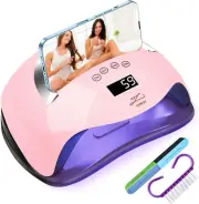 168W UV Nail Lamp for Gel Polish Professional UV LED Resin Curing with Phone Hol