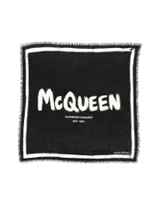 Alexander Mcqueen Logo Print Wool Scarf
