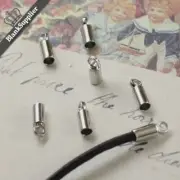 100 Silver Tone End Bead Caps For 3mm Leather Cord Necklace Bracelet Making