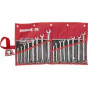 Sidchrome 16 Piece Metric / A/F Ring And Open End Spanner Set ** Special Order *