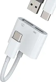 USB-C to USB Adapter for Apple iPhone15 Pro Max Plus for iPad Air Mini Macbook Compatible for Samsung Galaxy(2in1) Type Dongle OTG Charger Cable Accessories Thunderbolt Charging Converter Mouse Port