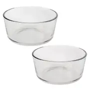 Pyrex 701 Simply Store 4-Cup Round Clear Glass Food Storage Bowl (2-Pack)