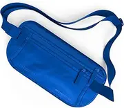 [VENTURE 4TH] Travel Money Belt - Slim Passport Holder RFID Blocking Travel Pouch, Blue, One Size