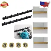 Heavy Duty Black Wall Hooks - 6 Hooks Towel Rack for Home Organization (2 Pack)
