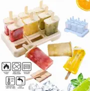 9 Cells Block Moulds Ice Cream Mold Icy Pole Jelly Pop Popsicle Maker Mould~