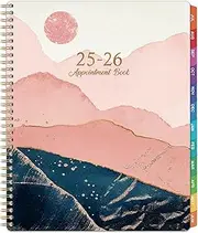 Appointment Book 2025-2026 - Appointment Planner from Jul. 2025 - Jun. 2026, 2025-2026 Weekly Appointment Book with 30-Minute Increments, 9" x 11", Twin-Wire Binding + Colorful Tabs + Pocket