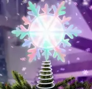 Christmas Tree Topper Lighted Snowflake Tree Topper with Colorful Changing LED