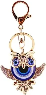 [BESPORTBLE] Creative Evil Eye Owl Keychain Pendant Decorative Key Ring for Bags Lightweight Key Holder Craftsmanship present for Family and Friends