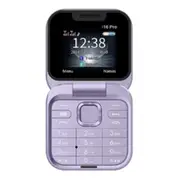 Mini Flip Mobile Phone FM Radio Voice Blacklist Speed Dial Vibration 2SIM Card Small Display Foldab Purple