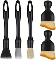 5 PCs Car Interior Cleaning Brush Set, Soft Bristles for Dashboard, Air Vents