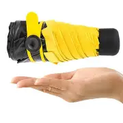 Compact Mini Travel Umbrella Light Weight Tiny Waterproof Pocket UV Rain Umbrellas YELLOW COLOR