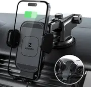 [Upgraded Version] Zeehoo Wireless Car Charger,15W Fast Charging Auto-Clamping Car Mount,Windshield Dash Air Vent Phone Holder for Iphone 14 13 12 Mini 11 Pro Max,Samsung S22 S21,Etc.(Black)