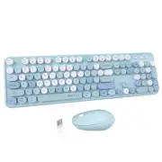 Colorful Computer Wireless Keyboard Mouse Combos, Typewriter Flexible Keys Of...
