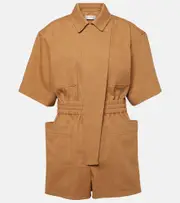 [Max Mara] Max Mara Angora cotton drill playsuit UK 18 brown