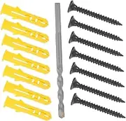 SOLUSTRE Complete Wall Anchor Screw Kit 50 Pcs Concrete Plaster Masonry Screws for DIY Contractors