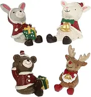 PRETYZOOM 4pcs Christmas Ornaments Miniature Home Decorations Reindeer Ornament Xmas Adornment Christmas Reindeer Figurine Home Accents Decor Micro Landscaping Decor Desktop Props Resin