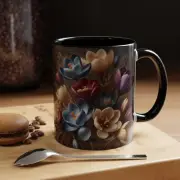 Luxurious Floral Mug, Crocus & Tulip Bouquet Coffee Cup, Elegant Art Gift