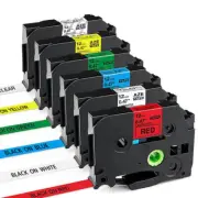 Compatible Brother P-Touch TZe 12mm Label Tape White/Clear/Blue/Red/Yellow/Green