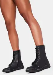 [T.U.K.] Black 10 Eye Combat Boots