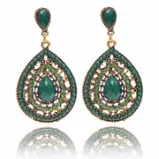 3 pair Bohemian Water Drop Diamond Earring Rhinestone Shiny Ear Drop For Women 02 COLOR