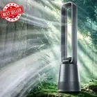 Bladeless Tower Fan Oscillating Pedestal Quiet Cooling Fan 3 Speeds Timer Home