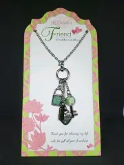 NEW JILZARAH Clay Beads FRIEND Pendant Necklace KEY LOCK CHARMS