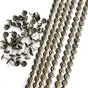 Let's Decorate 10Meters D11mm Upholstery Tacks Brass Flower Sofa Nailhead Strips,Furniture Bench Sofa Tacks,Loosing Tacks Matched,DIY Furniture Accessory(G:11mm Brass Flower)