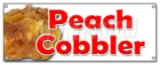 PEACH COBBLER BANNER SIGN peaches pie bakery crumble crust filling