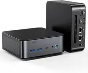 H90 Mini PC Intel Core i7-11390H 32GB DDR4 512GB NVMe SSD, hasta 5.0 GHz, HDMI/DP/USB-C Triple Salida 4K, 2X 2.5G RJ45, Potente Computadora de escritorio para oficina y juegos