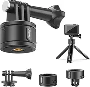 Tripod Mount Accessories for Gopro Hero - Go Quick II Basic Set Magnetic Quick Release Adapter for Tripod/Bike/Helmet/Clamp Clip Mount/Suction Cup Compatible with Gopro 10 9 8 7 6 5 Black insta360