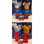 全新未拆 BE@RBRICK TOM AND JERRY AS SUPERMAN 400%+100% 超人湯姆貓與傑利鼠