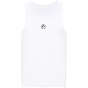 [Marine Serre] Marine Serre Crescent Moon-embroidered Tank Top L WHITE