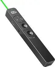 Hounisoo Presenter Rechargeable Wireless 2.4GHz PowerPoint Remote Control Green Presentation Remote Control for Windows7/8/10/11/Mac/Linux/Android/PowerPoint