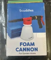 NIB SEALED SCUDDLES FOAM CANNON FOR GARDEN HOSES INCL 5 MICROFIBER CLOTHS