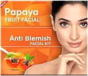 Papaya Fruit Facial Kit - 60g | Glowing, Blemish Free Skin | With Papaya, Cucumber, Peach, and Orange Peel Extracts | Glowing at Home Facial Kit.