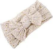 SWOOMEY Knot Headband with Bow Printed Hair Wrap for Newborns for Nursery Photo Shoots and Special Occasions Adorable Hair Accessories