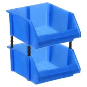 2pcs Plastic Shelf Bins 8.3" x 7.7" x 4.3" Wall Mounted Storage Bins, Blue