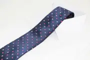 Mens Navy With Red & White Crosses Patterned 8Cm Neck Tie