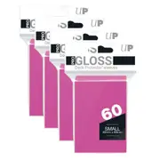 4x 60pc Ultra Pro Mini Deck Gaming Card Sleeve Protector 62x89mm Bright Pink