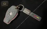 Premium Alcantara key Cover Case Keyring For Mercedes C63s C43 Custom Made